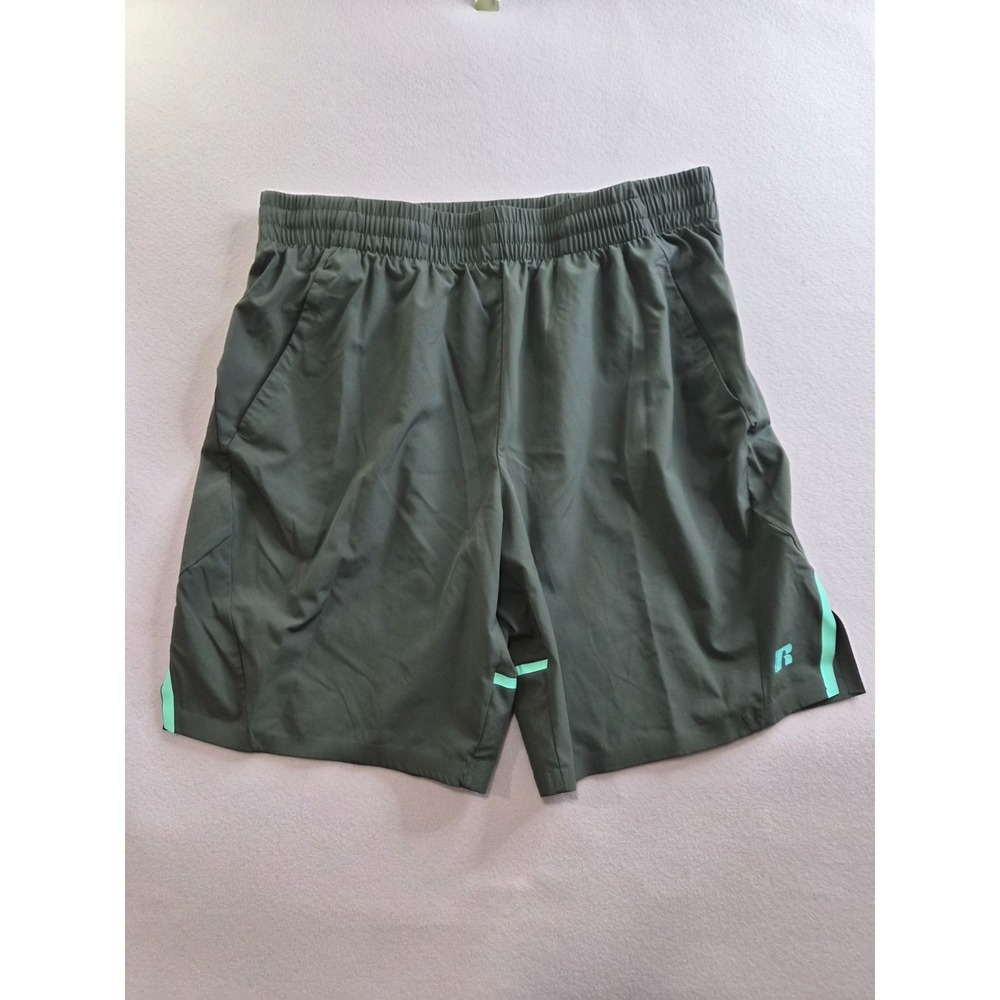Russell Athletic Basketball Shorts Mens Large Gray Elastic Waist Performance